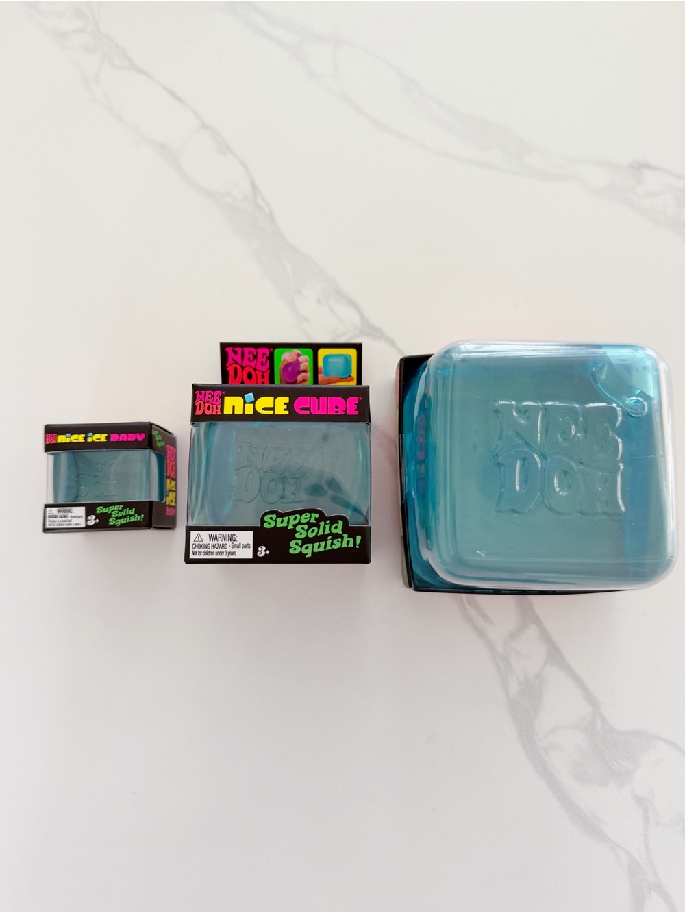 NeeDoh Ice Collection Bundle of 3 💙 Baby Ice, Nice Cube & Jumbo Nice Berg SEALED